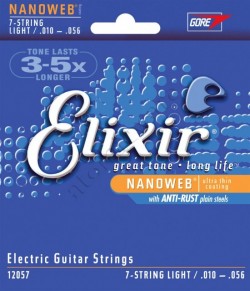 Elixir 12057 Light Nanoweb  7-String 10-56